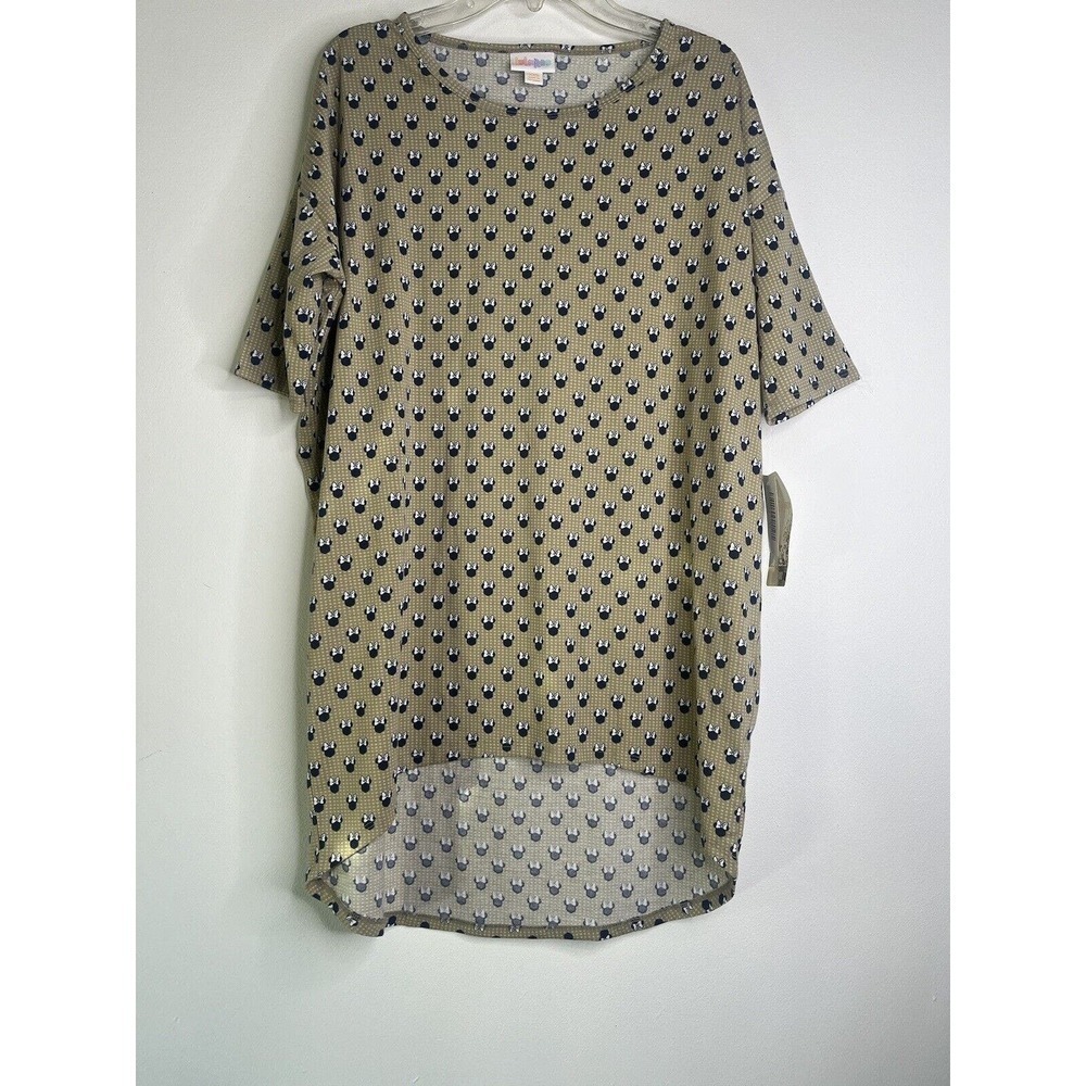 Lularoe Disney Irma Tunic Top Shirt Size XXS Minnie Mouse Black Bow Oversize